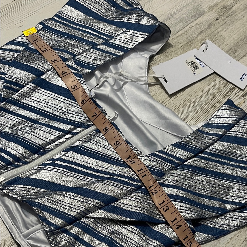 Koch Cecilia Top in Metallic Chambray Stripe  Size XS.  NWT - Picture 5 of 9